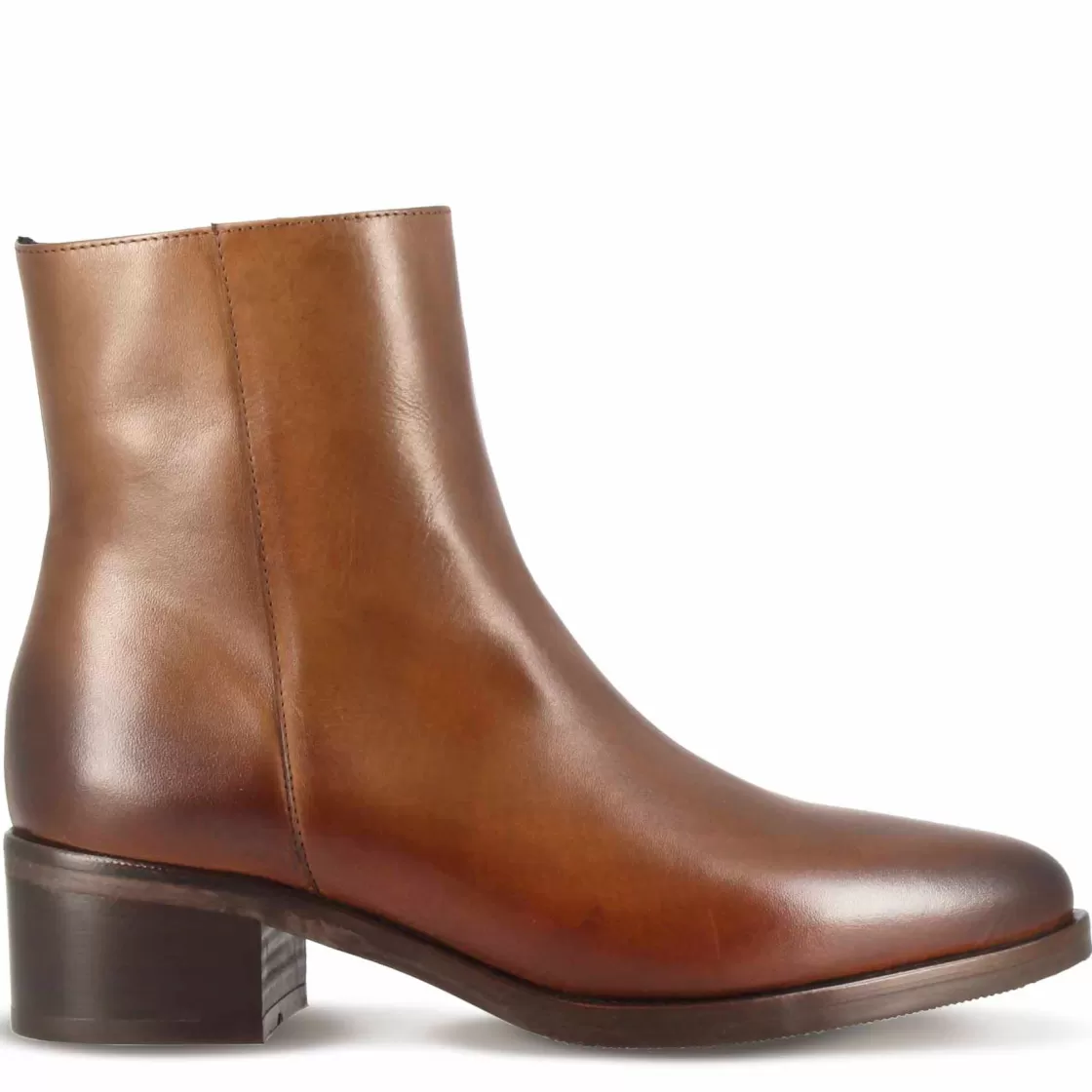 Cheap Leonardo Shoes Stivaletto A Punta Da Donna In Pelle Colore Marrone Fatto A Mano