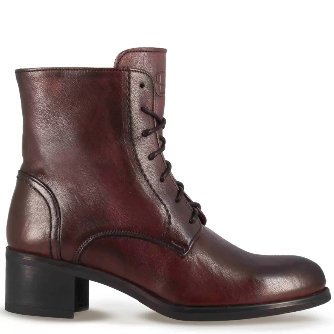 Online Leonardo Shoes Stivaletto Anfibio Altezza Sopra La Caviglia Da Donna In Vera Pelle Colore Bordeaux
