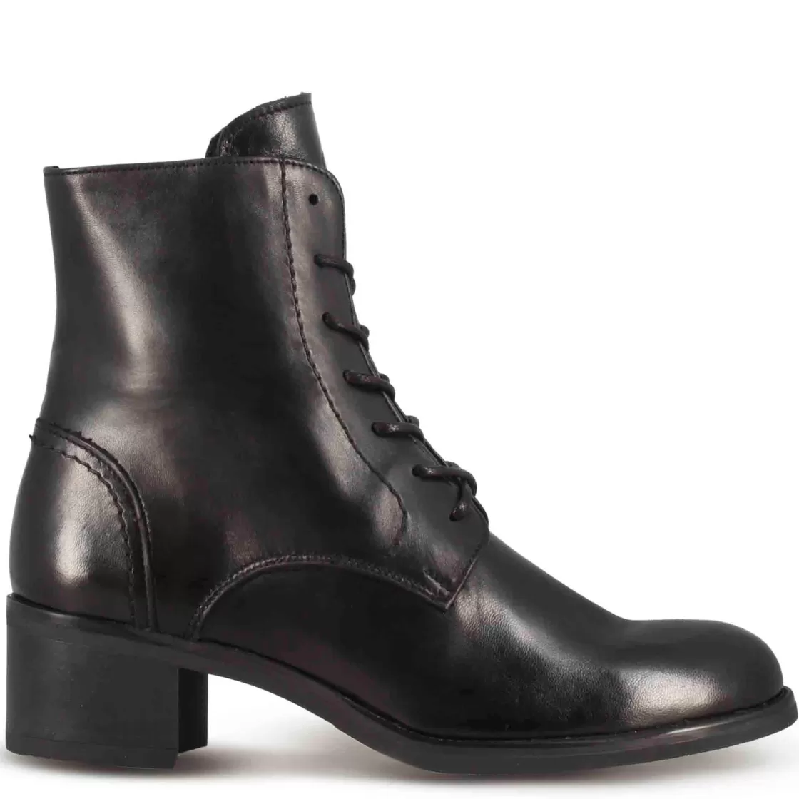 Flash Sale Leonardo Shoes Stivaletto Anfibio Altezza Sopra La Caviglia Da Donna In Vera Pelle Colore Nero