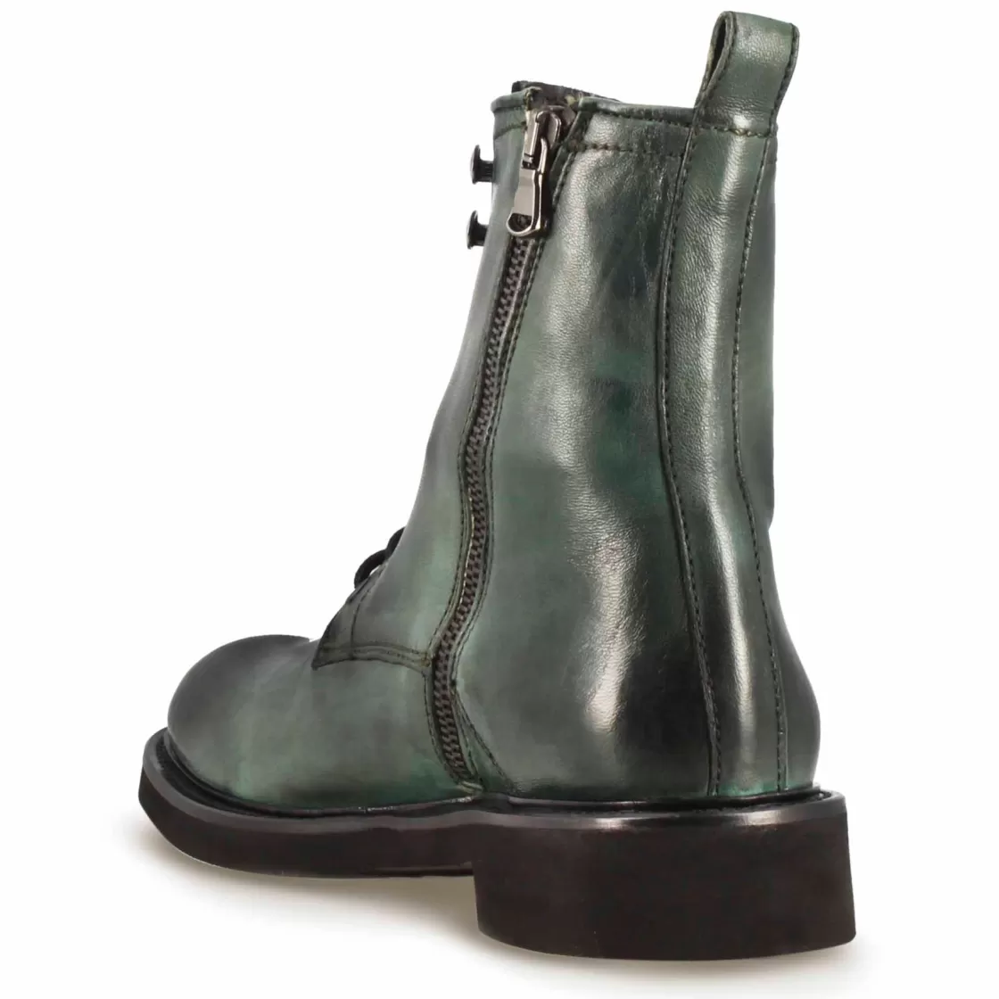 Flash Sale Leonardo Shoes Stivaletto Anfibio Da Donna In Vera Pelle Colore Fatto A Mano Verde