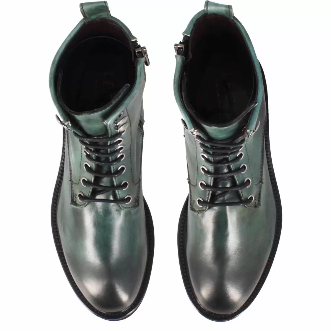 Flash Sale Leonardo Shoes Stivaletto Anfibio Da Donna In Vera Pelle Colore Fatto A Mano Verde