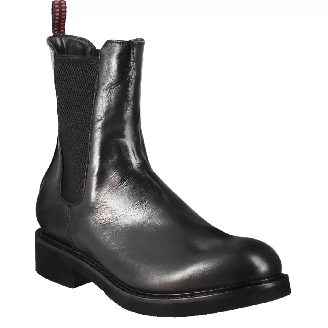 Sale Leonardo Shoes Stivaletto Chelsea Paupa Da Donna In Pelle Lavata Colore Nero