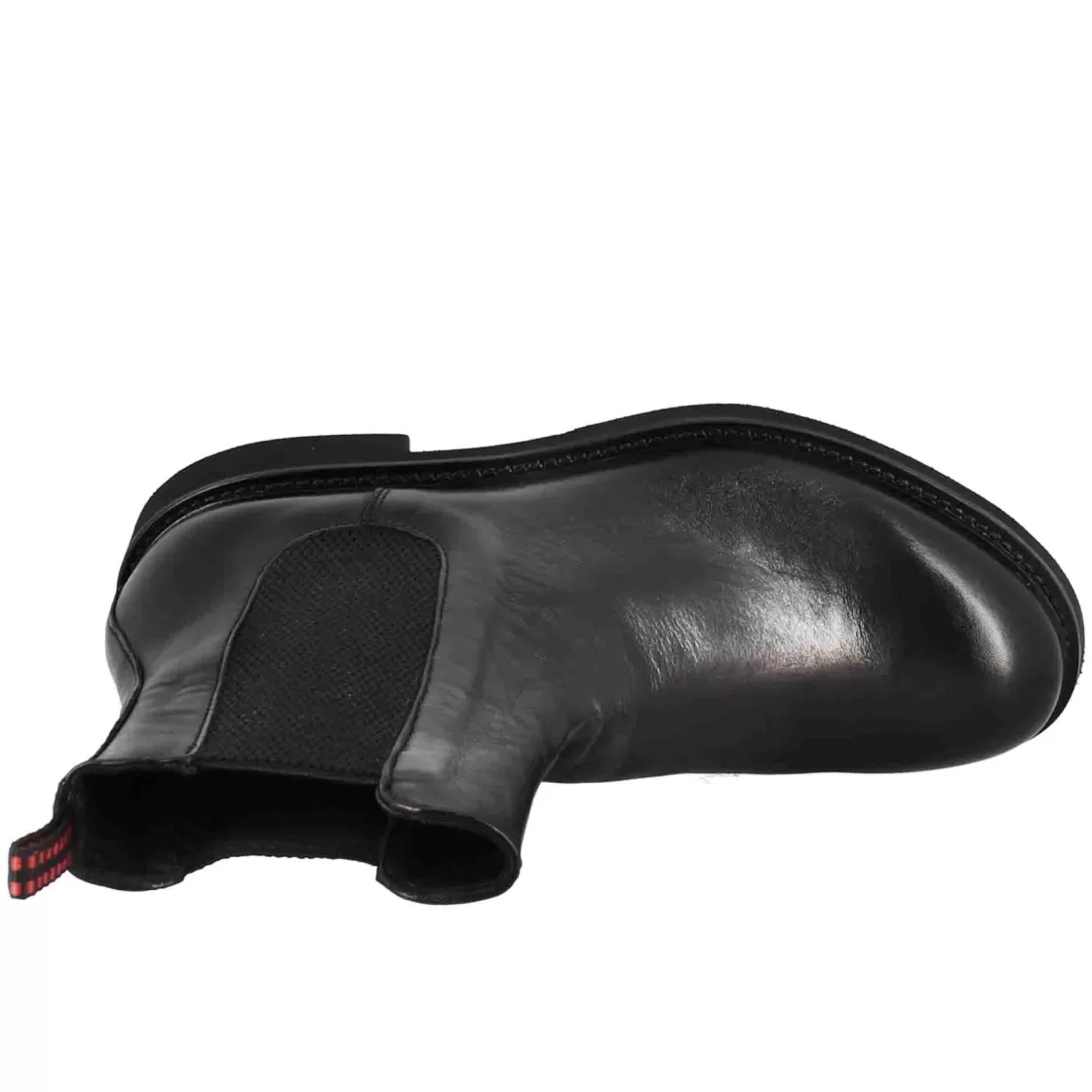 Sale Leonardo Shoes Stivaletto Chelsea Paupa Da Donna In Pelle Lavata Colore Nero
