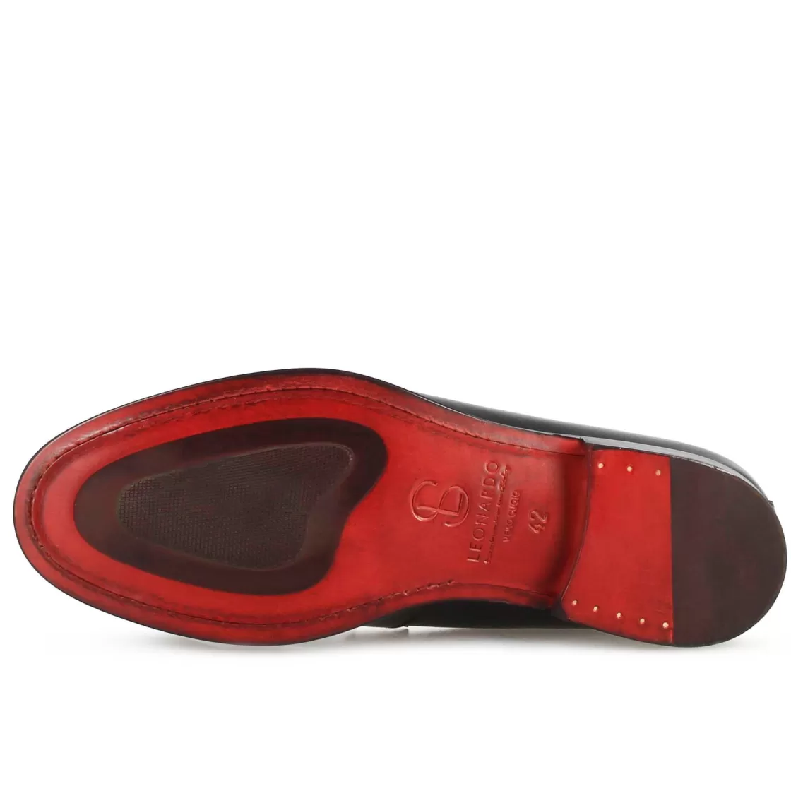 Cheap Leonardo Shoes Stivaletto Con Allacciatura Alla Caviglia Da Uomo In Pelle Liscia Colore Nero