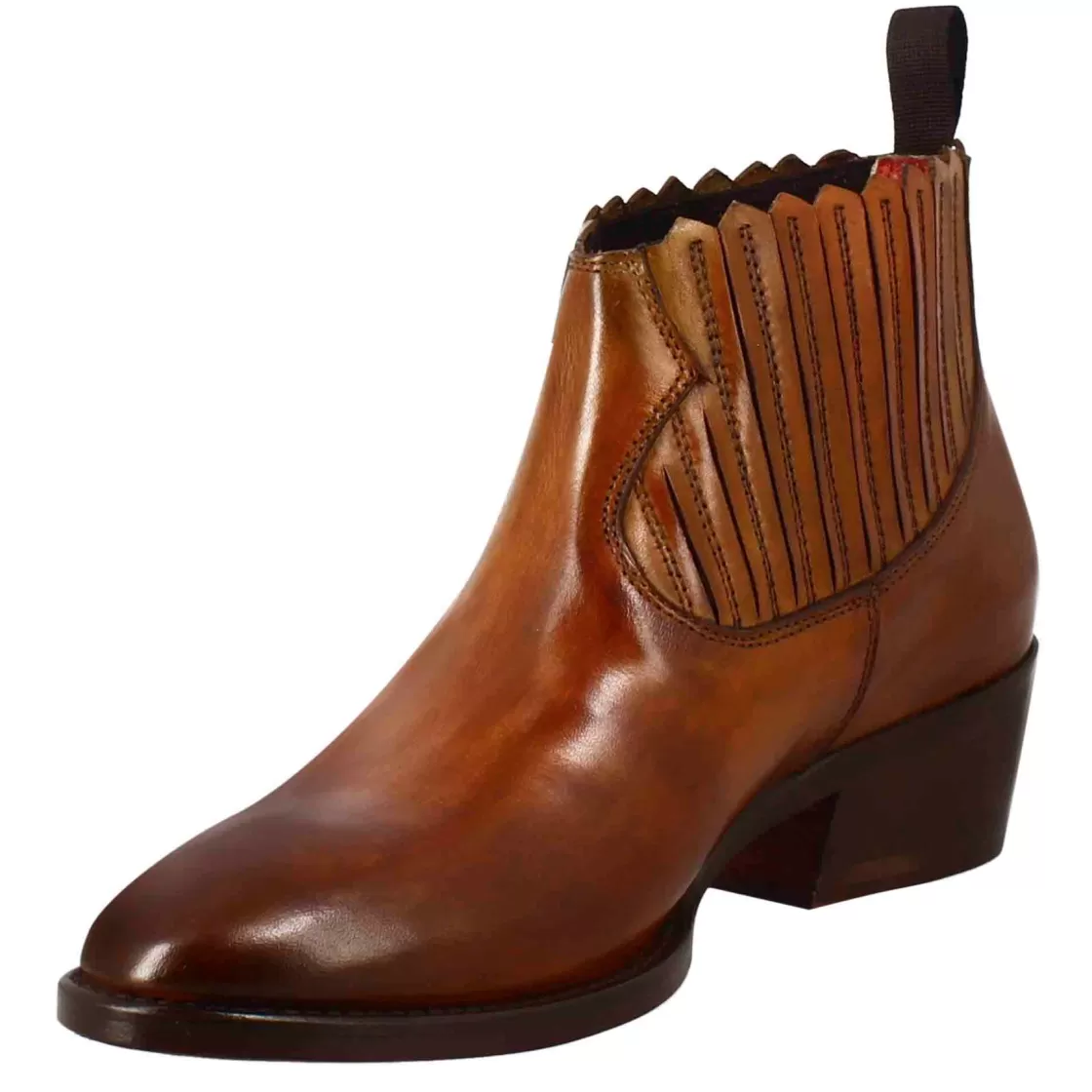 Cheap Leonardo Shoes Stivaletto Da Donna Con Ritagli Al Collo In Pelle Colore Chiaro Marrone
