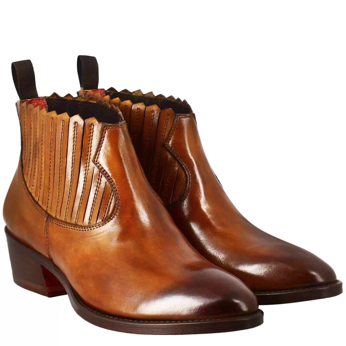 Cheap Leonardo Shoes Stivaletto Da Donna Con Ritagli Al Collo In Pelle Colore Chiaro Marrone