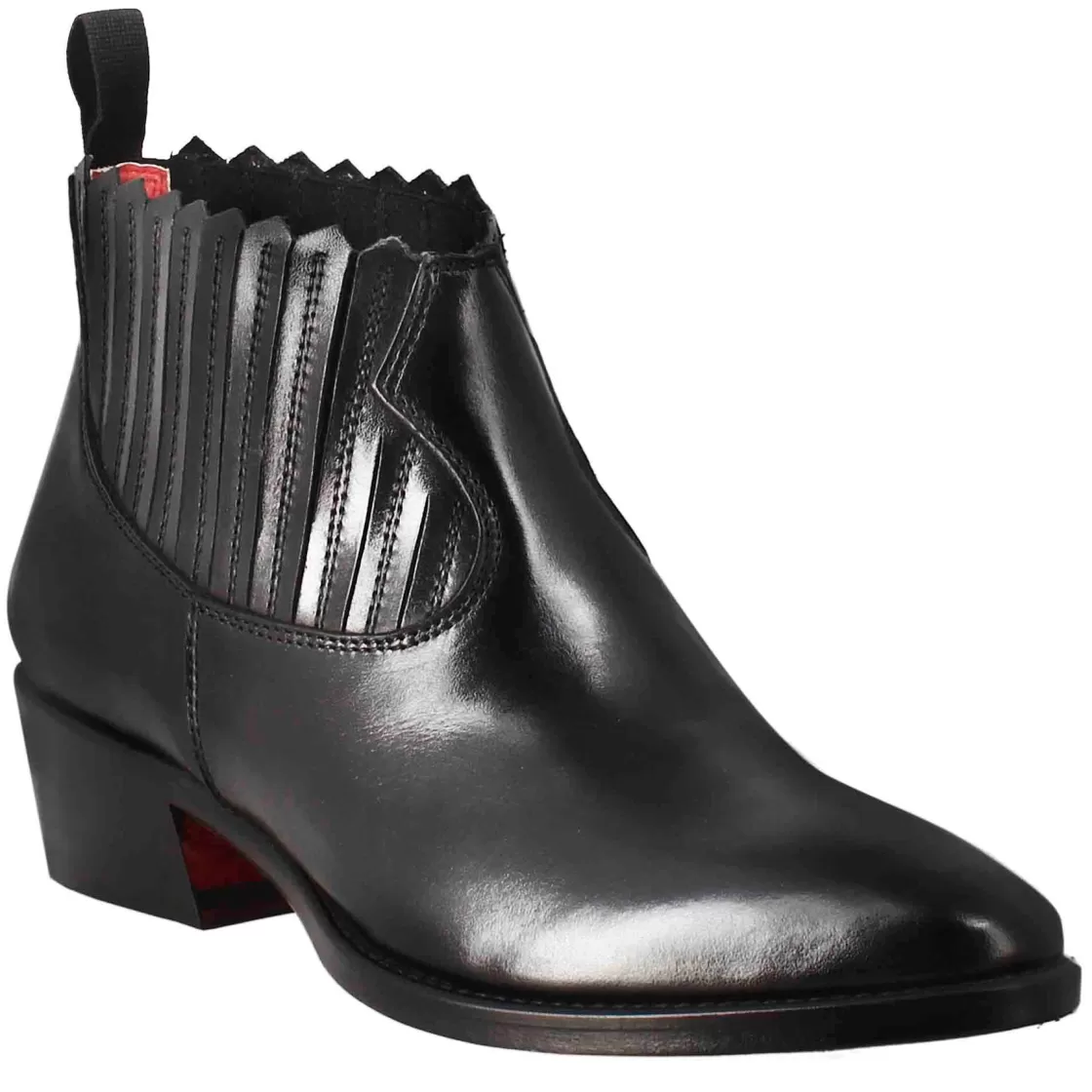 Cheap Leonardo Shoes Stivaletto Da Donna Con Ritagli Al Collo In Pelle Colore Nero