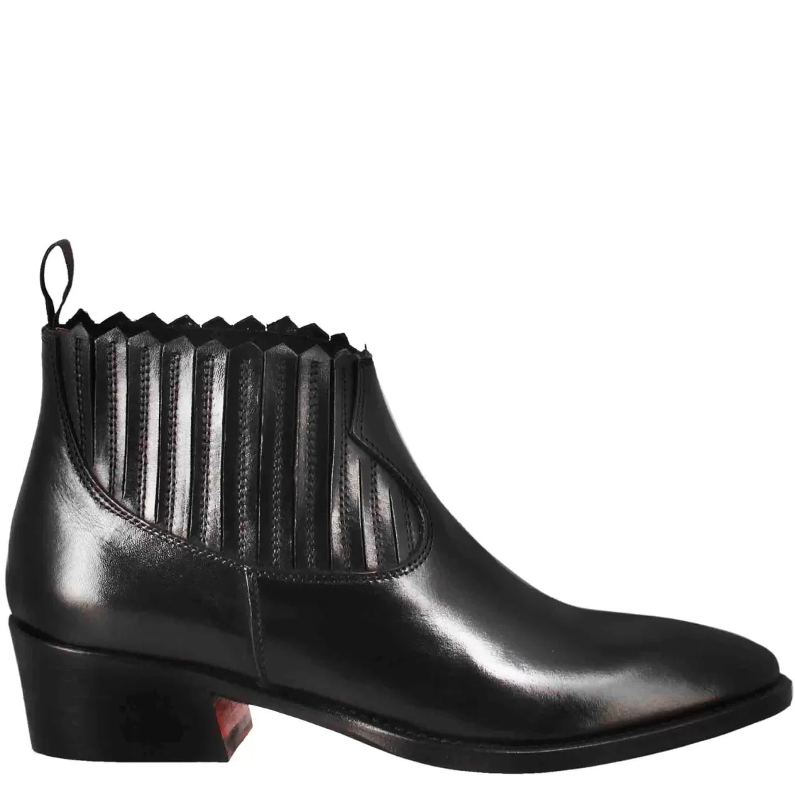 Cheap Leonardo Shoes Stivaletto Da Donna Con Ritagli Al Collo In Pelle Colore Nero