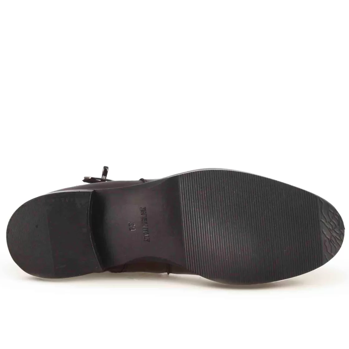 Cheap Leonardo Shoes Stivaletto Da Donna In Pelle Colore Con Fibbia Decorativa Alla Caviglia Bordeaux