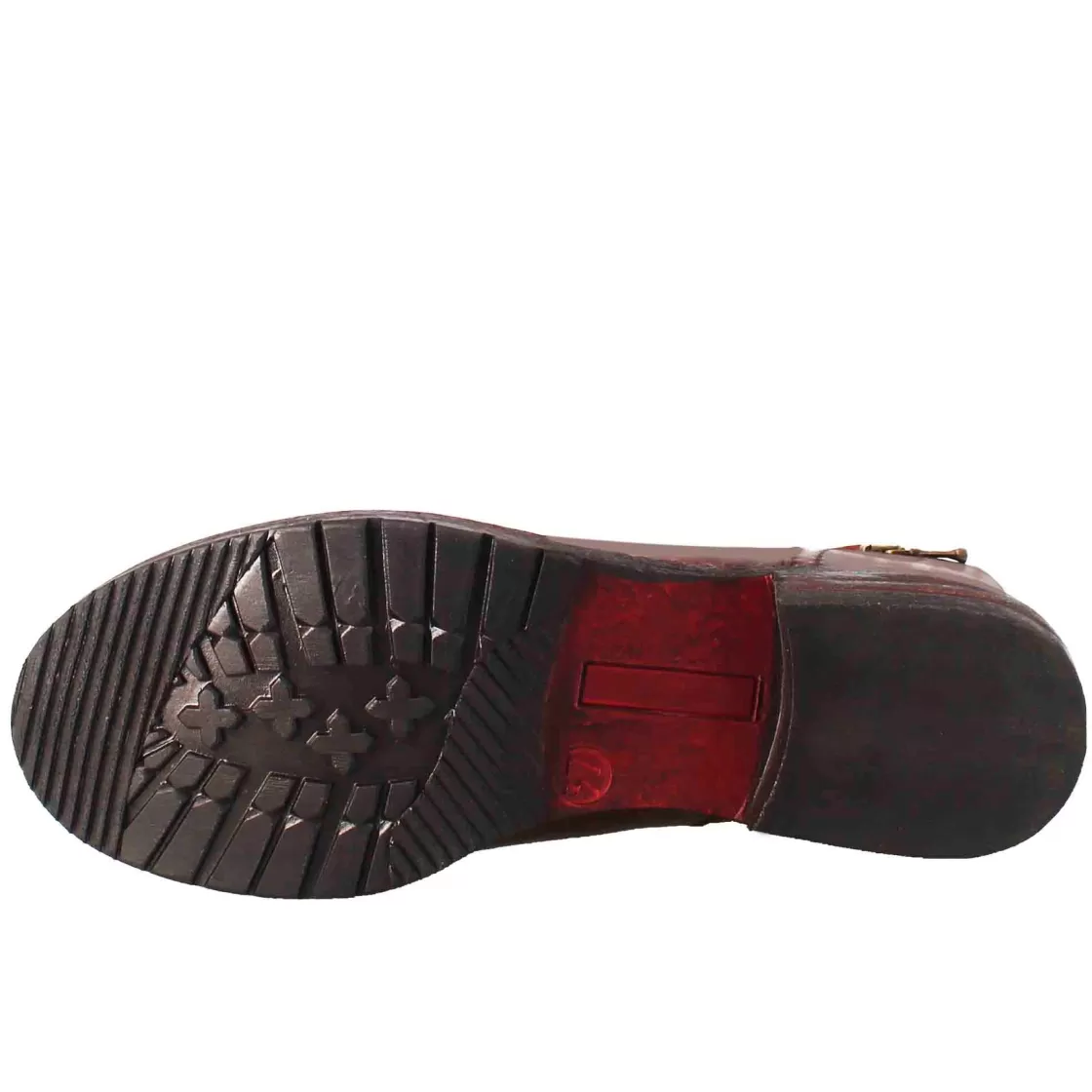 Flash Sale Leonardo Shoes Stivaletto Da Donna In Pelle Lavata Colore Con Zip Diagonale Marrone