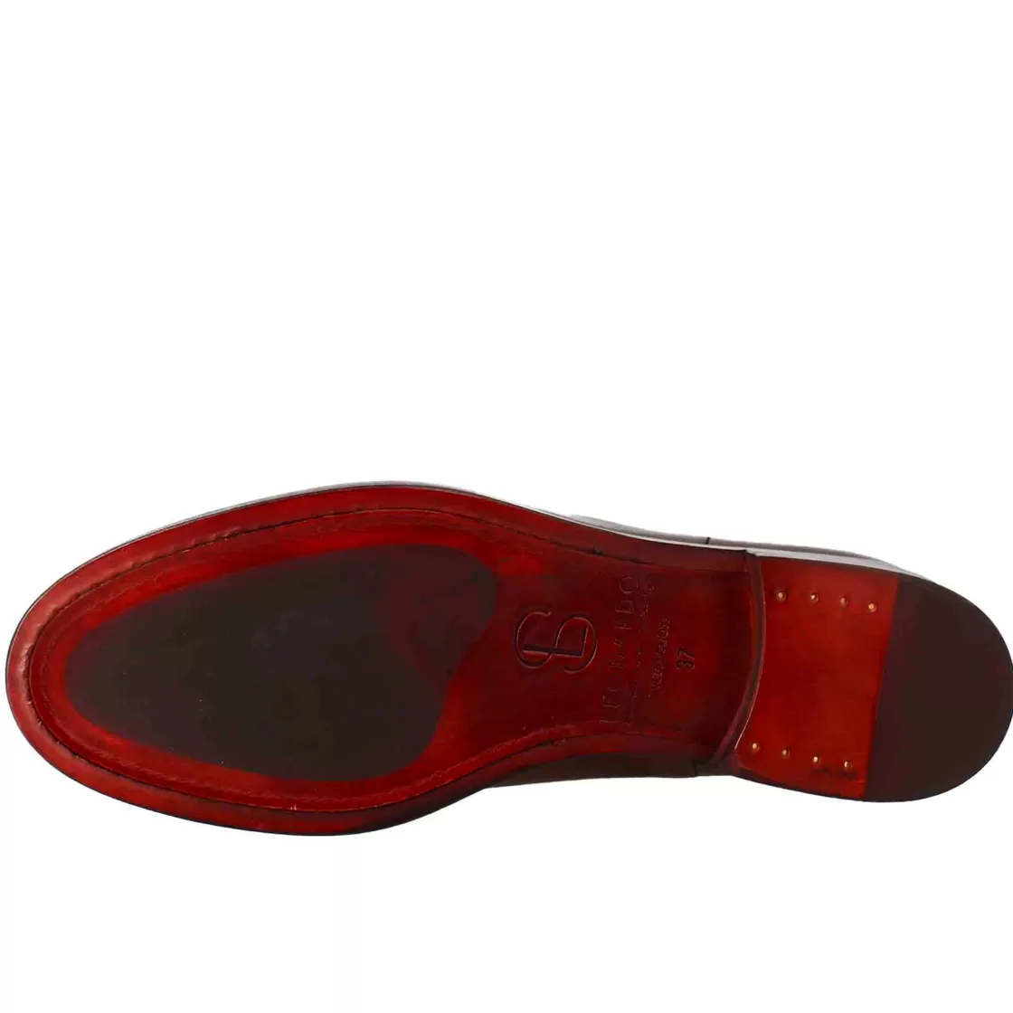 Outlet Leonardo Shoes Stivaletto Da Donna Liscio Con Tacco Basso In Pelle Liscia Colore Chiaro Con Fibbia Laterale Marrone