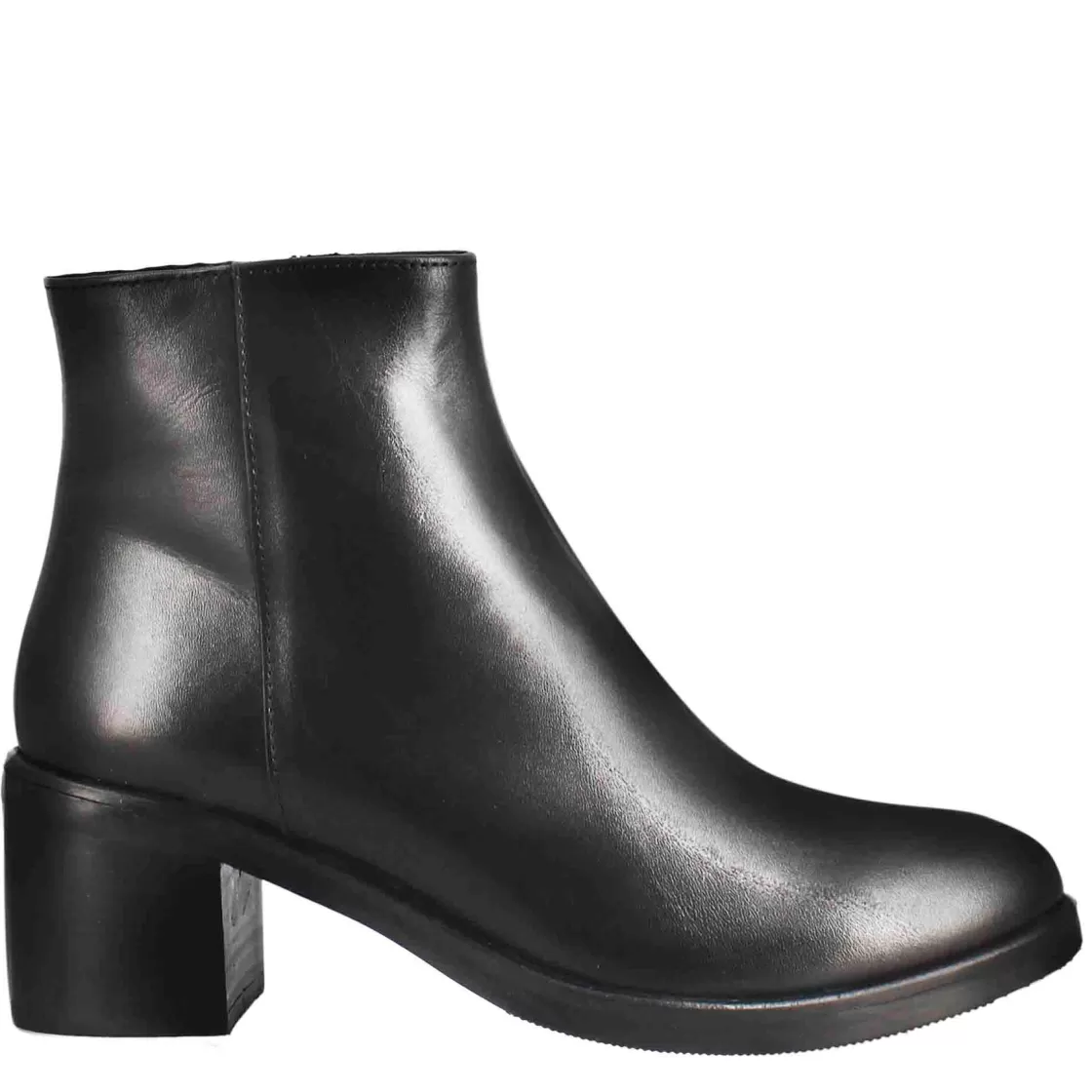 Cheap Leonardo Shoes Stivaletto Da Donna Liscio Con Tacco Medio In Pelle Colore Nero