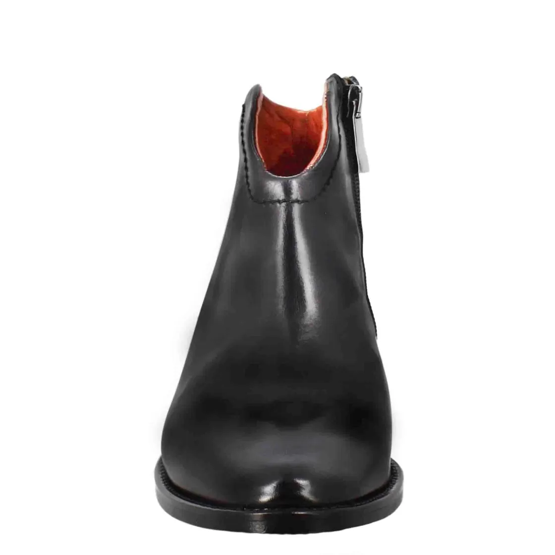 Online Leonardo Shoes Stivaletto Da Donna Liscio Con Tacco Medio In Pelle Colore Nero