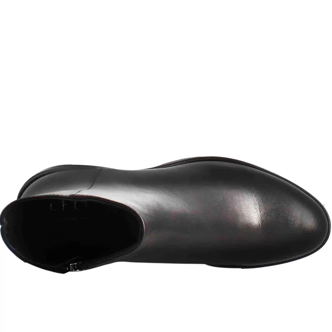 Cheap Leonardo Shoes Stivaletto Da Donna Liscio Con Tacco Medio In Pelle Colore Nero