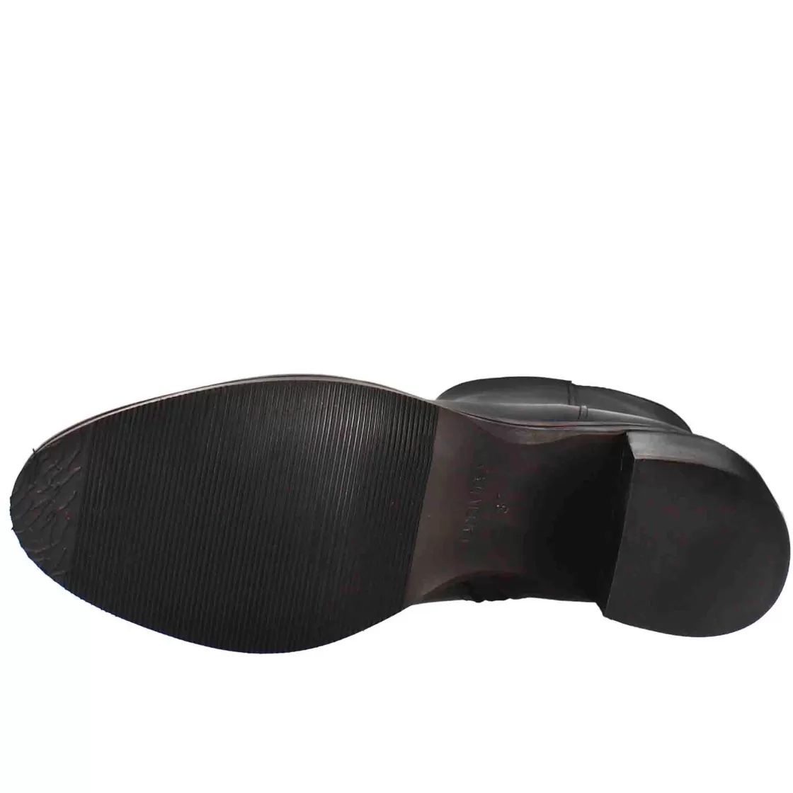 Cheap Leonardo Shoes Stivaletto Da Donna Liscio Con Tacco Medio In Pelle Colore Nero