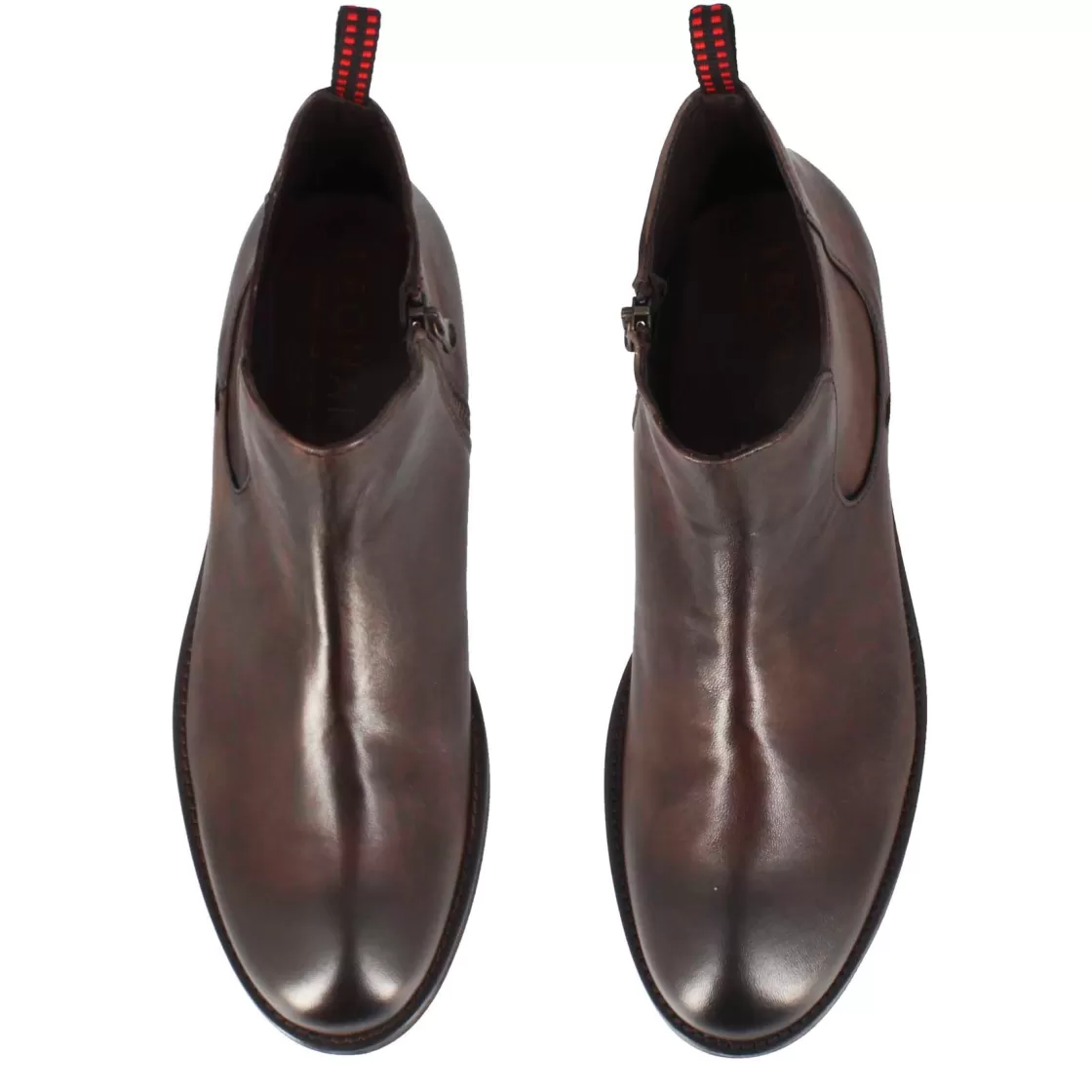 Flash Sale Leonardo Shoes Stivaletto Da Uomo In Pelle E Suola In Gomma Marrone Scuro