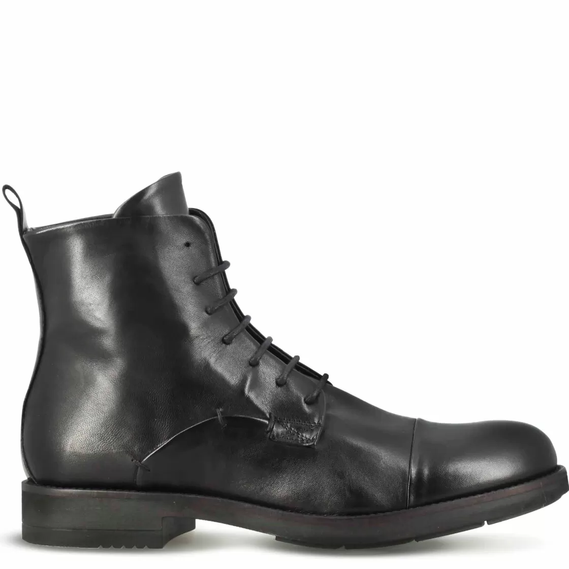 Hot Leonardo Shoes Stivaletto Da Uomo Stile Vintage In Pelle Colore Nero