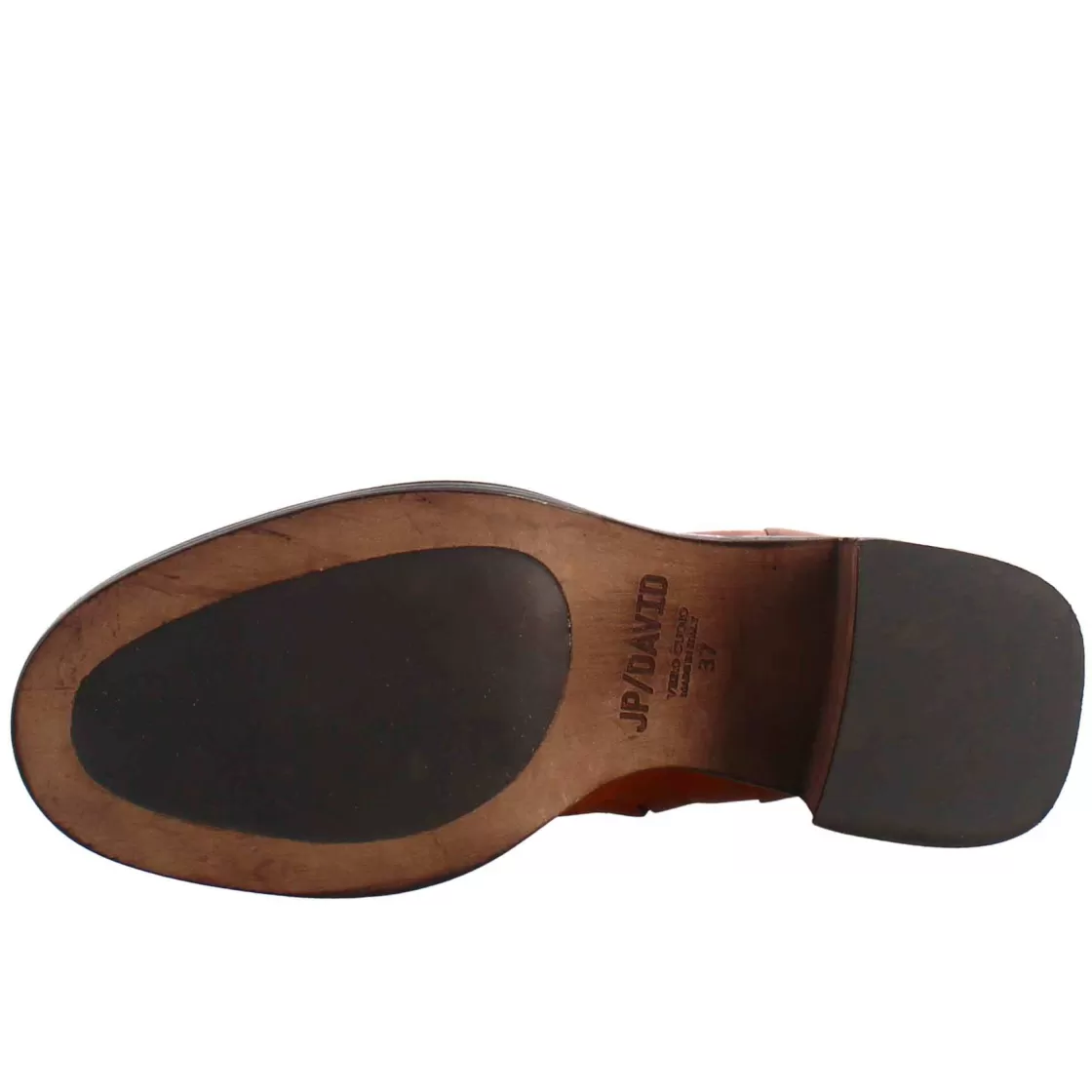 Cheap Leonardo Shoes Stivaletto Diver Basso Da Donna Con Tacco In Pelle Lavata Colore Cuoio Scuro Marrone