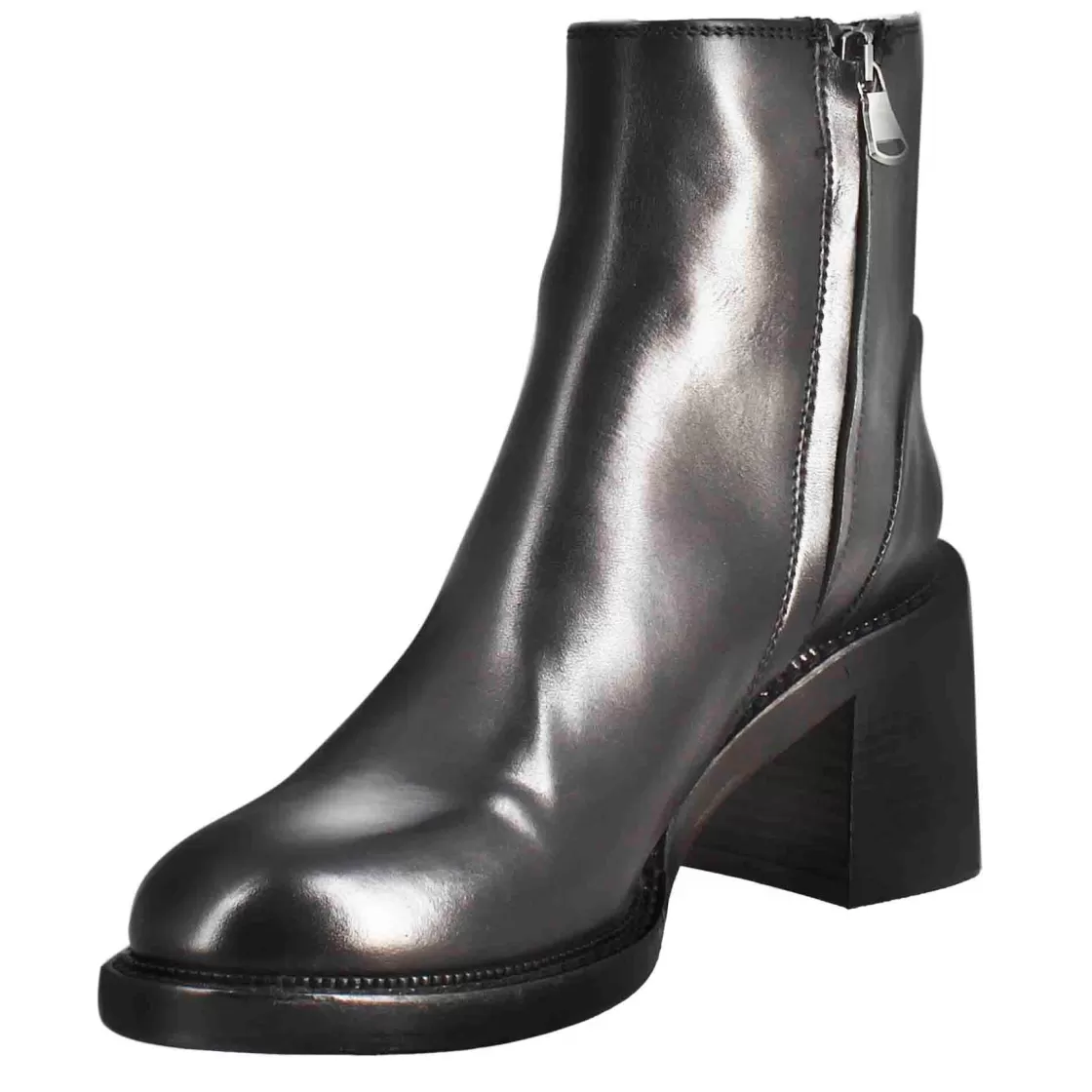 Clearance Leonardo Shoes Stivaletto Diver Basso Da Donna Con Tacco In Pelle Lavata Colore Nero