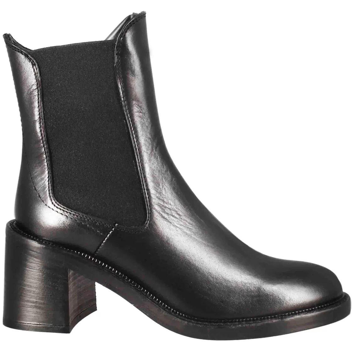 Sale Leonardo Shoes Stivaletto Diver Chelsea Da Donna Con Tacco In Pelle Lavata Colore Nero