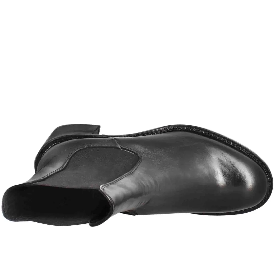 Sale Leonardo Shoes Stivaletto Diver Chelsea Da Donna Con Tacco In Pelle Lavata Colore Nero