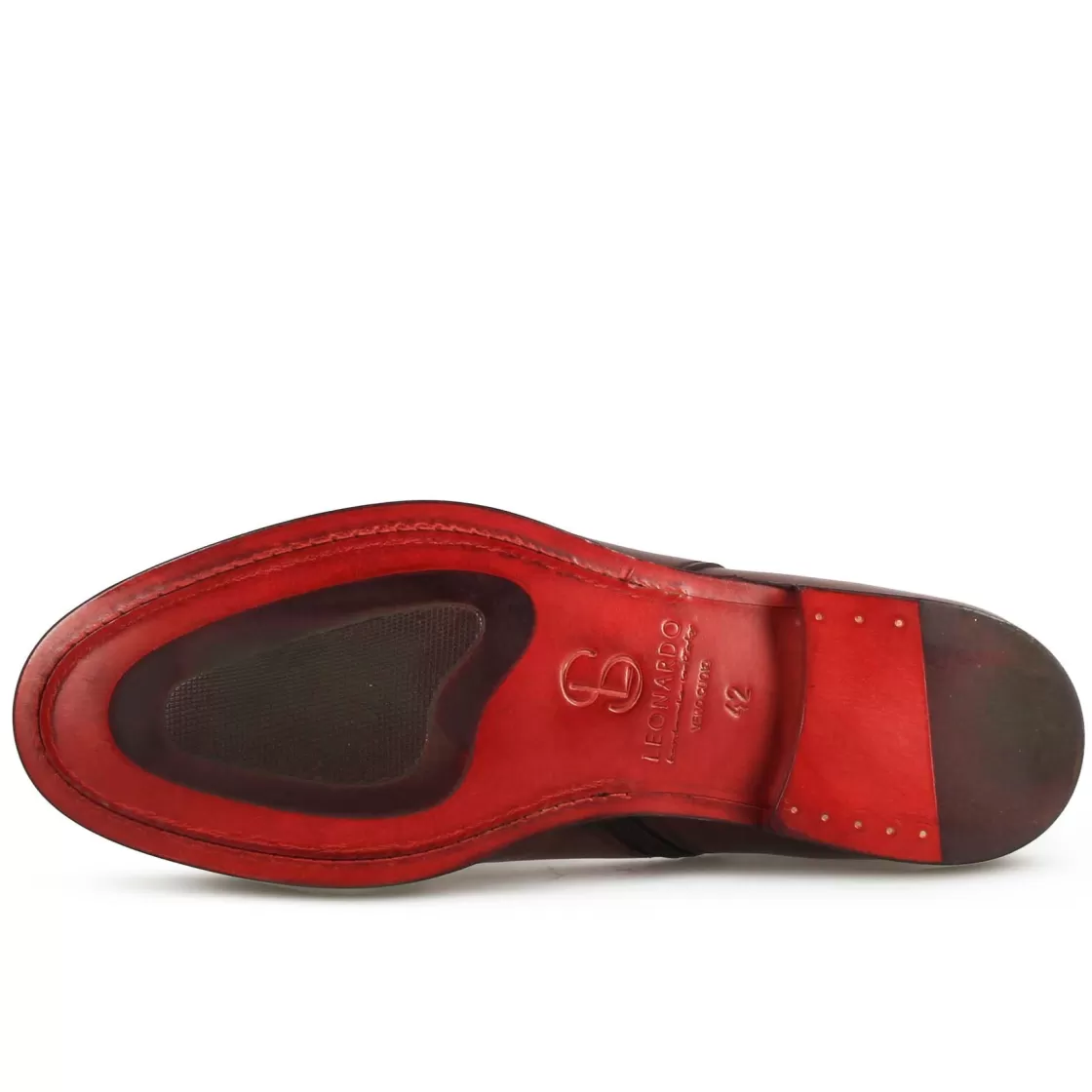 Clearance Leonardo Shoes Stivaletto Elegante Alla Caviglia Da Uomo In Pelle Liscia Colore Marrone