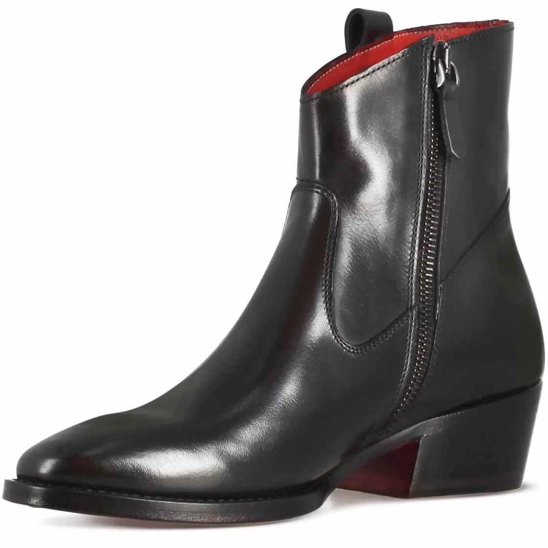 Cheap Leonardo Shoes Stivaletto Sopra Alla Caviglia Stile Texano Da Donna In Pelle Colore Nero