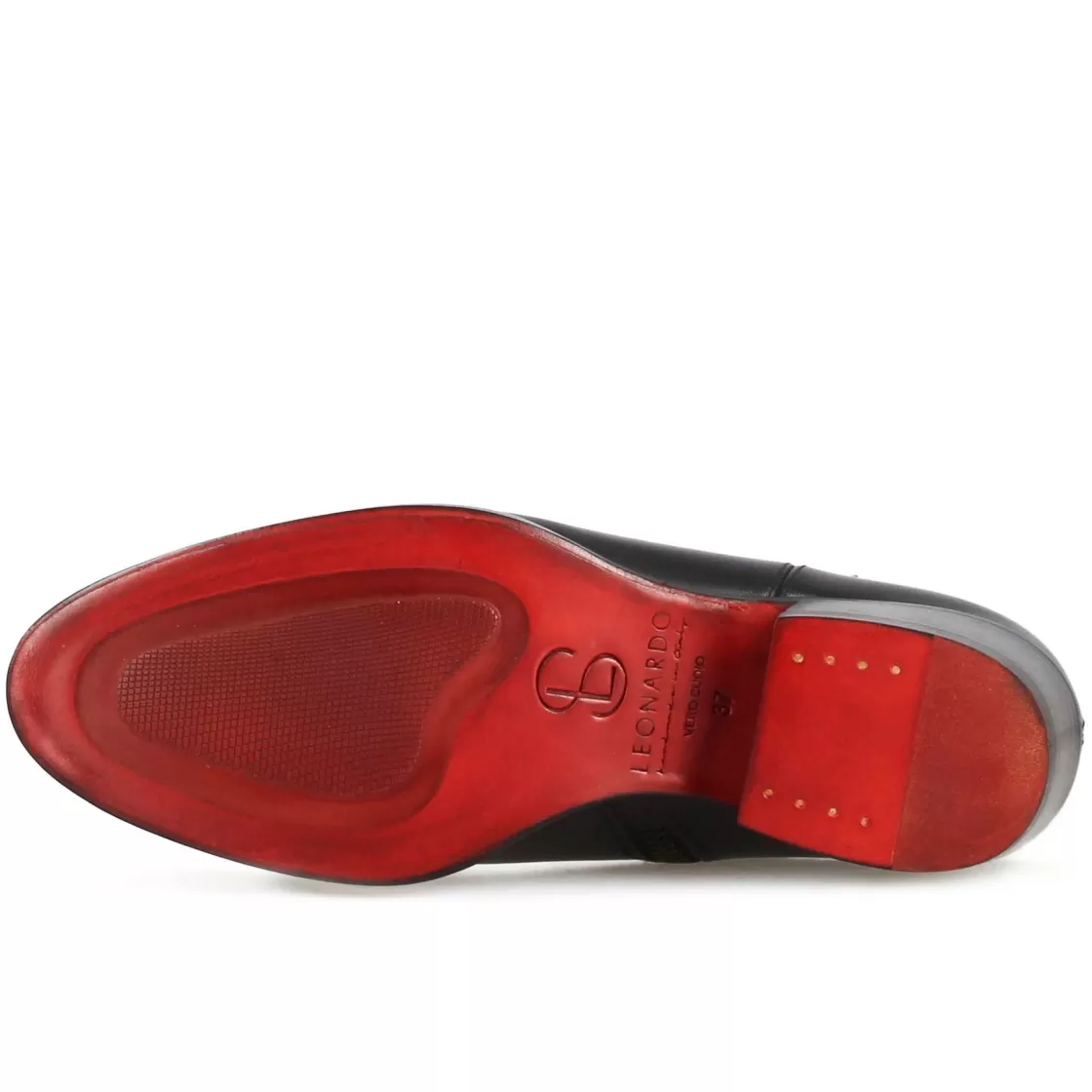 Cheap Leonardo Shoes Stivaletto Sopra Alla Caviglia Stile Texano Da Donna In Pelle Colore Nero
