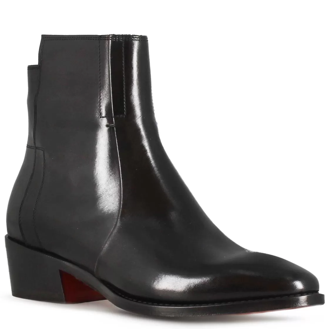 New Leonardo Shoes Stivaletto Stile Texano Asimmetrico Da Donna In Pelle Colore Nero